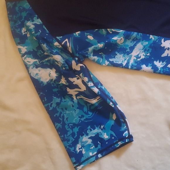 Women's Loose Fit Margaux Swim Top, Size 2X, Blue - Picture 3 of 5